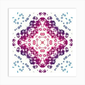 Pink Watercolor Flower Pattern Made Of Spots 6 Art Print