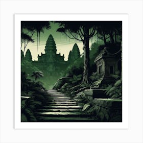 Illustration, Jungle landscape Art Print