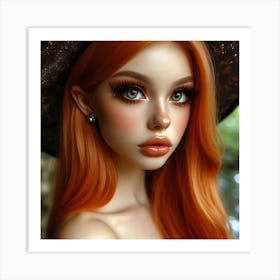 Beautiful Girl In A Hat Art Print