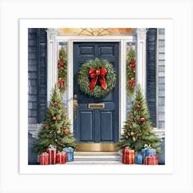 Christmas Door 189 Art Print