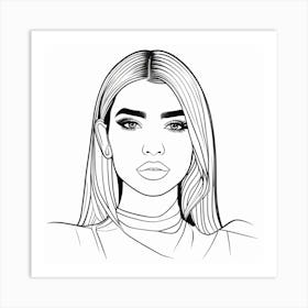 dua lipa drawing portrait Art Print