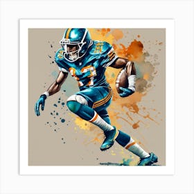 Football Player Running Art Print