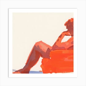 Sitting On A Couch Art Print