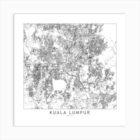 Kuala Lumpur Map Line Art Print