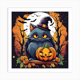 Halloween Cat 1 Art Print