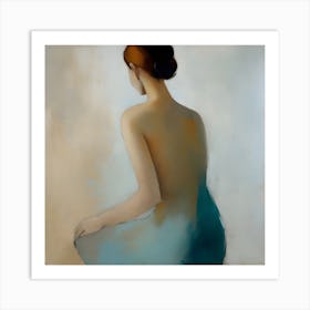 'The Back' Abstract Painting of a Woman Art Print