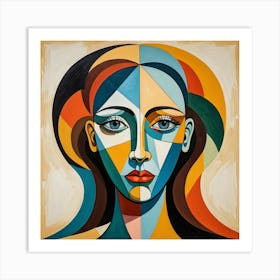 Abstract Woman'S Face Art Print