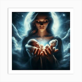 Angel Holding Baby Art Print