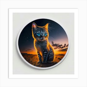 Cat Colored Sky (119) Art Print