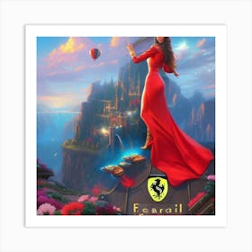 Utopian Goddess of Ferrari Art Print