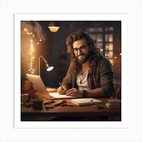 Writing Attractive Art Print