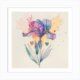 Watercolor Iris Art Print