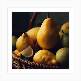 Pears In A Basket Art Print