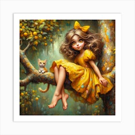 Little Girl In Yellow Dress Art Print