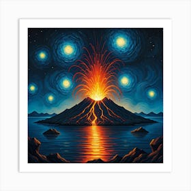 Erupting Volcano Art Print