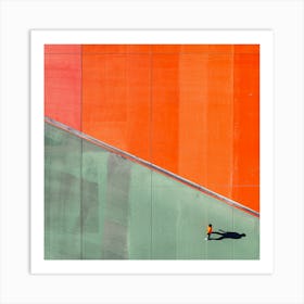 Man Walking On A Pavement Art Print