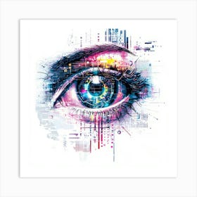 Eye Of The Future.Generated AI. Wall Art Print 4 Art Print