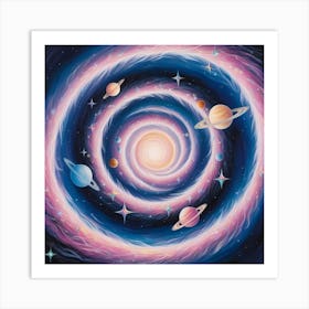 Saturn Spiral Art Print