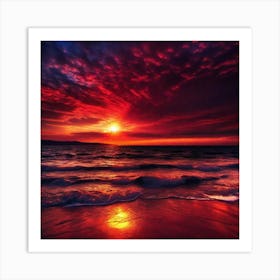 Sunset On The Beach 565 Art Print