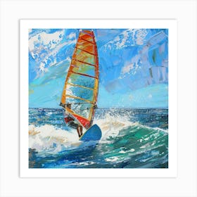 A Windsurfing Oil Painting Illustration 1718707403 1 Art Print