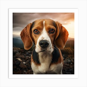 Beagle Dog Portrait Art Print