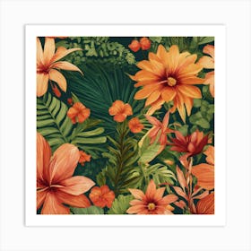 Seamless Tropical Pattern 4 Art Print