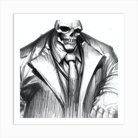 Skeleton In A Suit 3 Art Print
