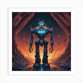 Robot In The Cave Art Print