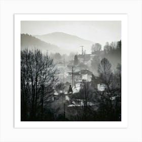 Firefly Fog, Nature, Cities, Villages, Mist, Haze, Atmosphere, Mysterious, Ethereal, Landscape, Urba (2) Art Print