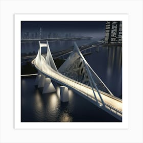 Bridge At Night Art Print