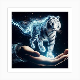 Holographic white Spirit Art Print