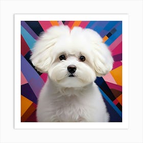 Abstract modernist Bichon Frise dog 1 Art Print