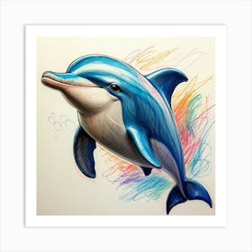 Dolphin Drawing 17 Art Print