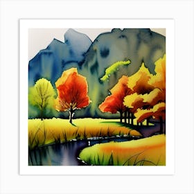 Autumn In Watercolor Art Print
