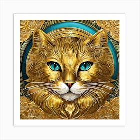 Golden Cat 17 Art Print