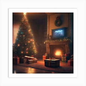 Christmas Tree In The Living Room 90 Art Print