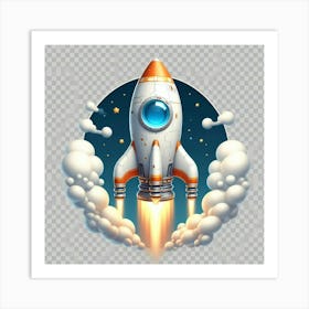 Spaceship Flying In The Sky Art Print