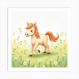 Cute Horse In The Meadow Art Print