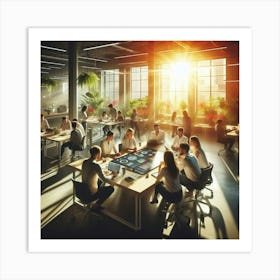 People Working Together In An Office Art Print