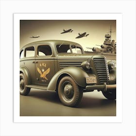 Wwii Vintage Car 1 Art Print