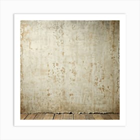 Ancient Pattern Wallpaper Featuring Clean Empty Sheets Blanketed Across A Wall Mimicking Aged Card (2) Art Print