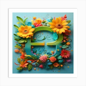 Flowers In The Letter E Art Print