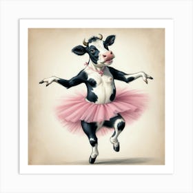 Cow In Tutu 1 Art Print