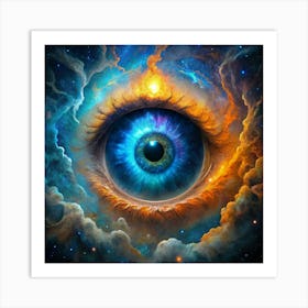 Abstract Eye With Galaxy Inside 1 Art Print