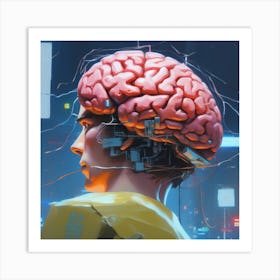 Man With A Brain Art Print