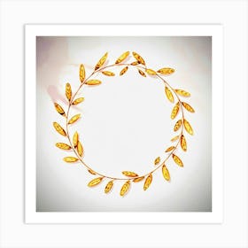 Gold Leaf Wreath Art Print