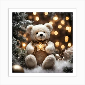 Christmas Teddy Bear 4 Art Print