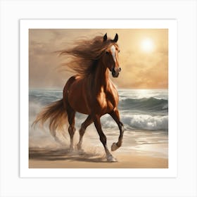 Horse On The Beach Art Print