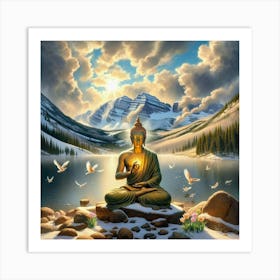 Buddha in The Rocky Mountains Art Print