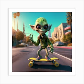 Alien Skate 11 Art Print